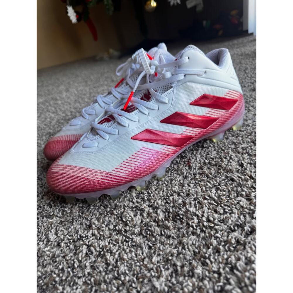 Adidas Freak Mid Football Cleats White Red Mens size 12